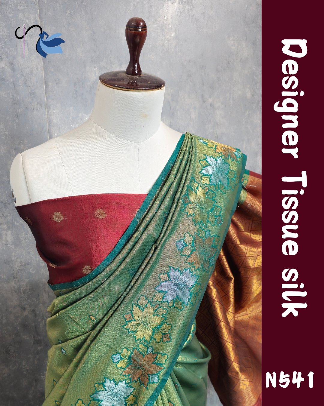 Experience the grandeur of Banaras with this exquisite Tissue silk Saree