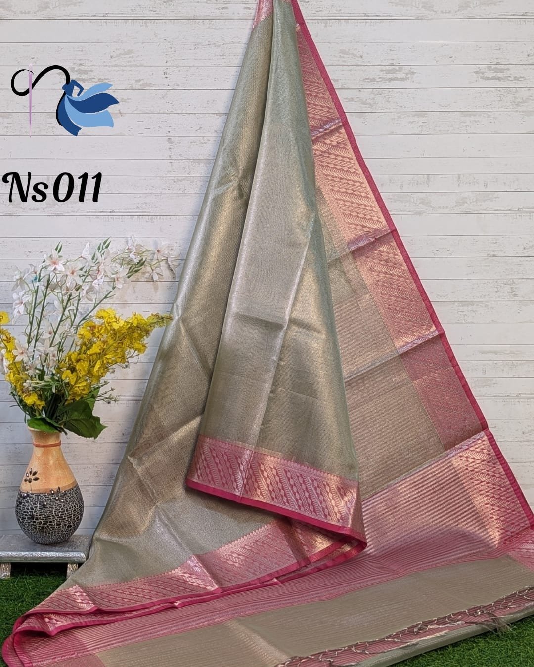 Brocade net tissue silk saree
