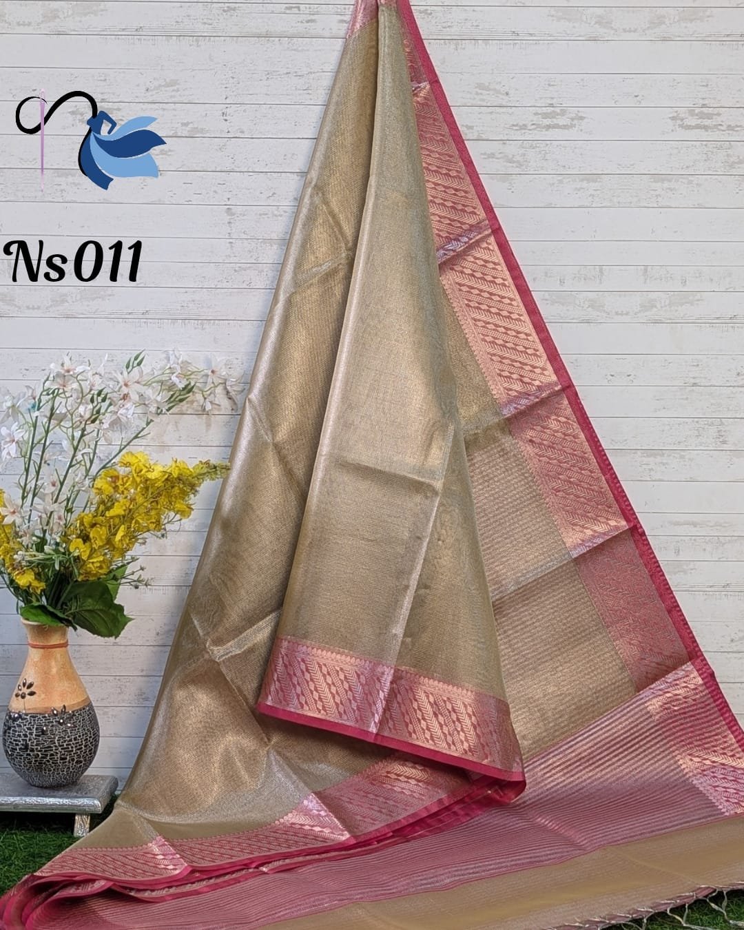 Brocade net tissue silk saree