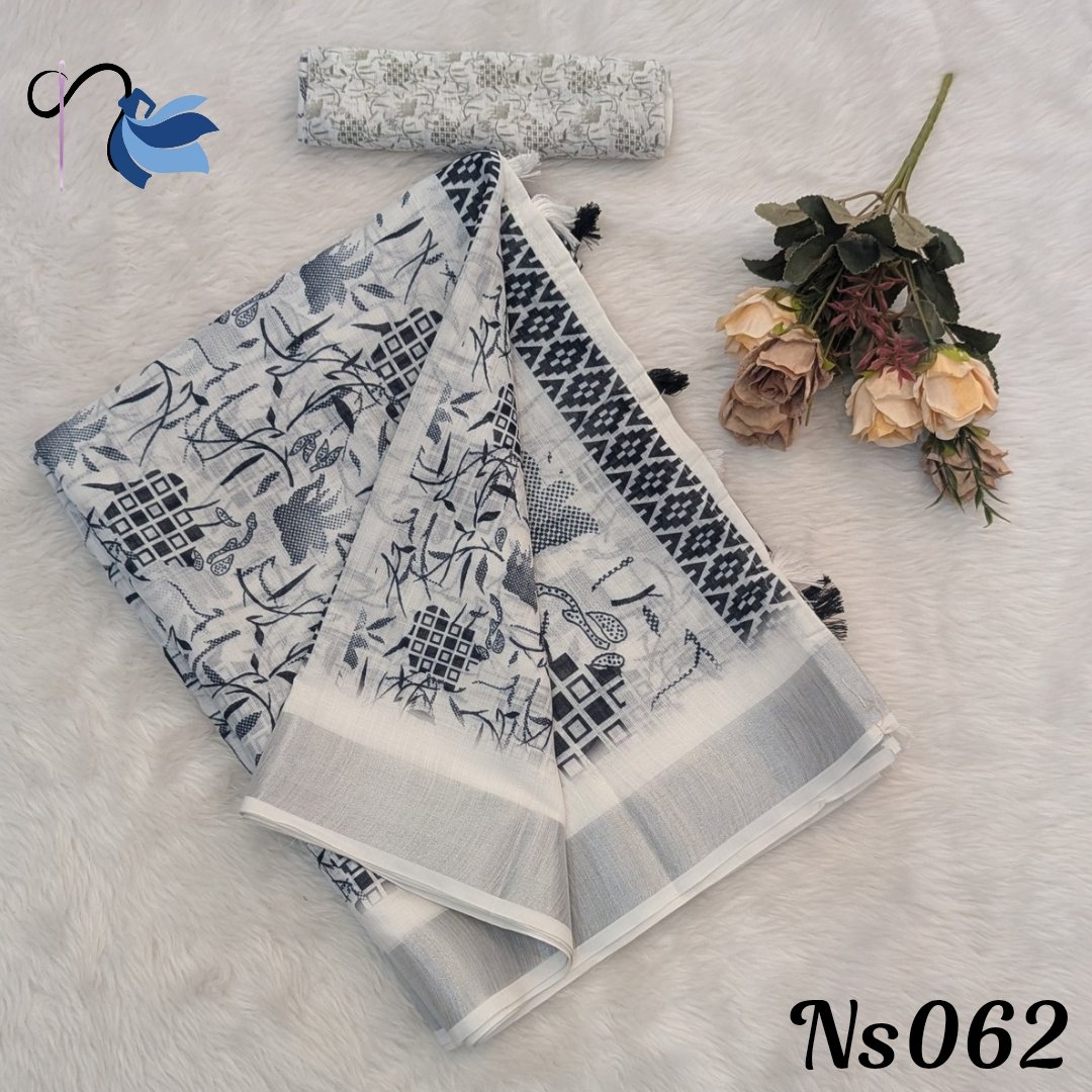 Linen cotton saree