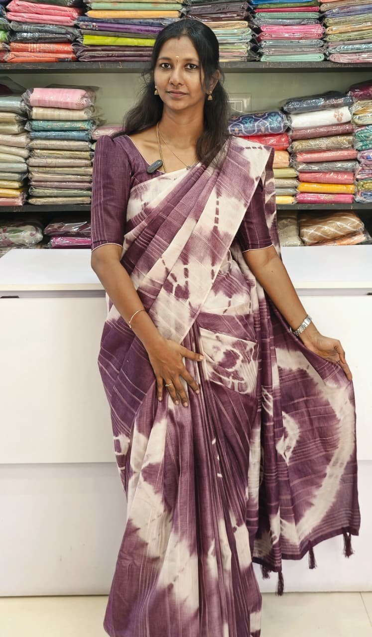 Jute linen cotton sarees